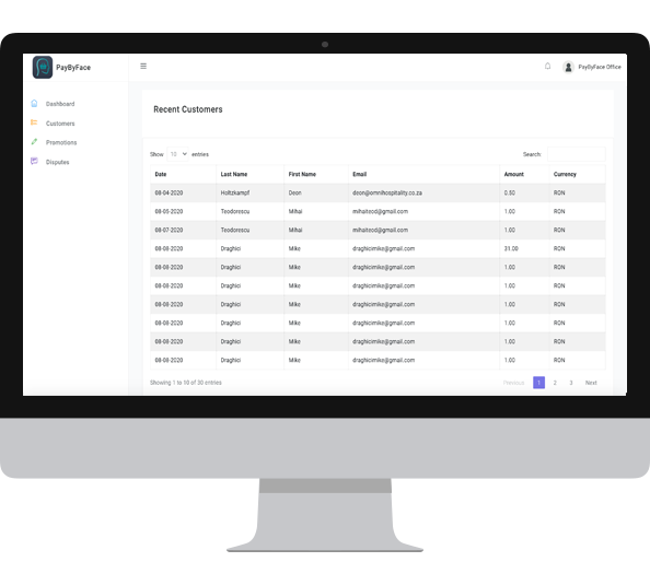 FaceKoin customer profile dashboard